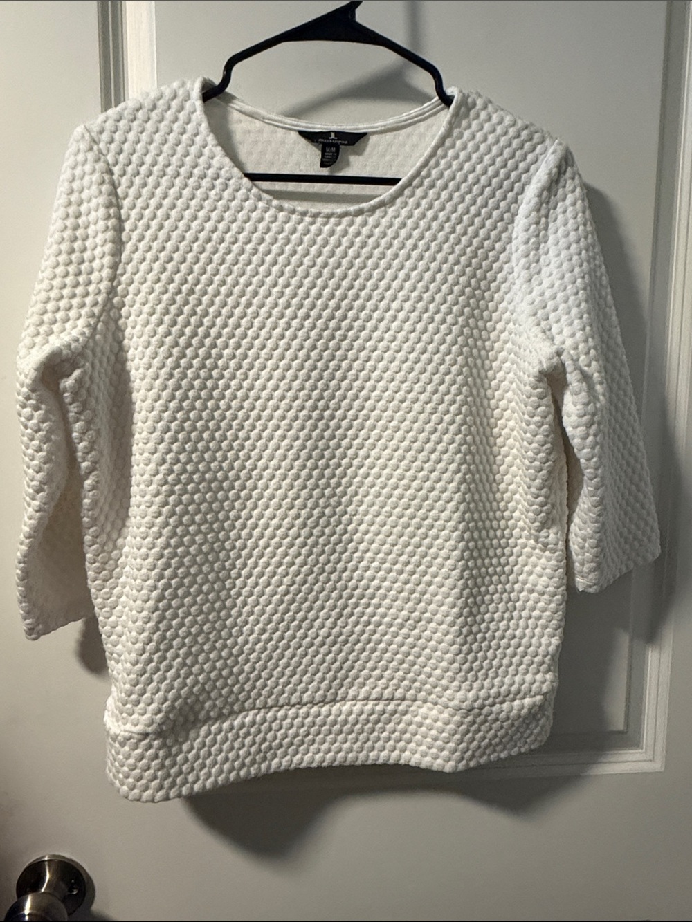 Jules & Leopold Cream Bubble Knit Scoop-Neck Sweater